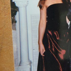 Strapless Ann Taylor Burgandy and Black 2 piece